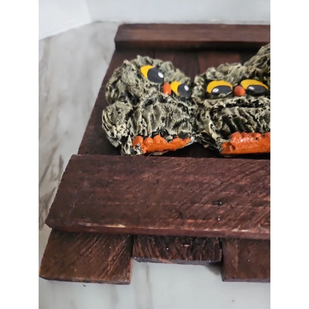 Vintage 3d Owl Hanging Wall Art Family Of Owls On Perch Handpainted 70s
